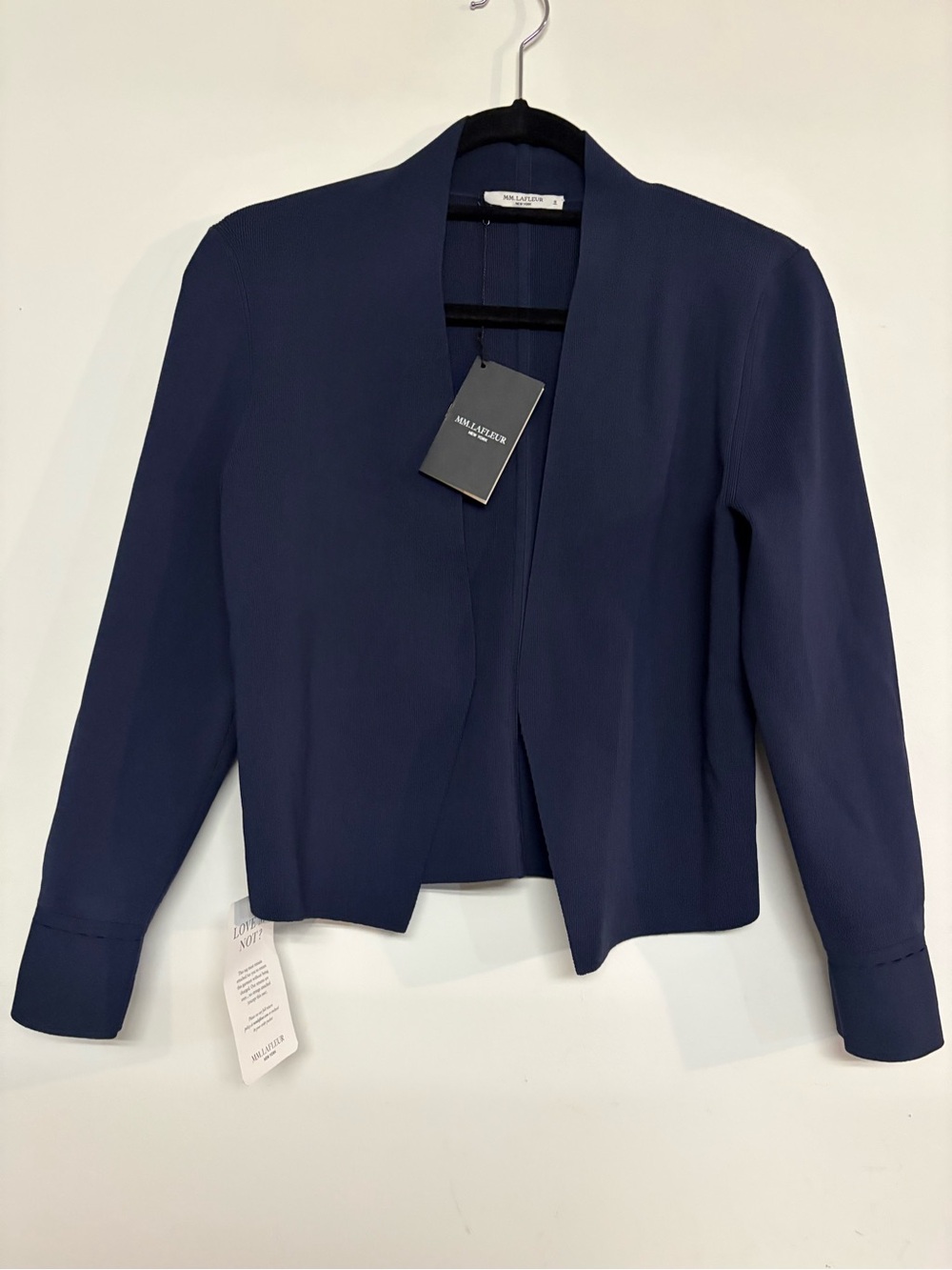 MM.LAFLEUR Navy Open-Front Collarless Women's Blazer